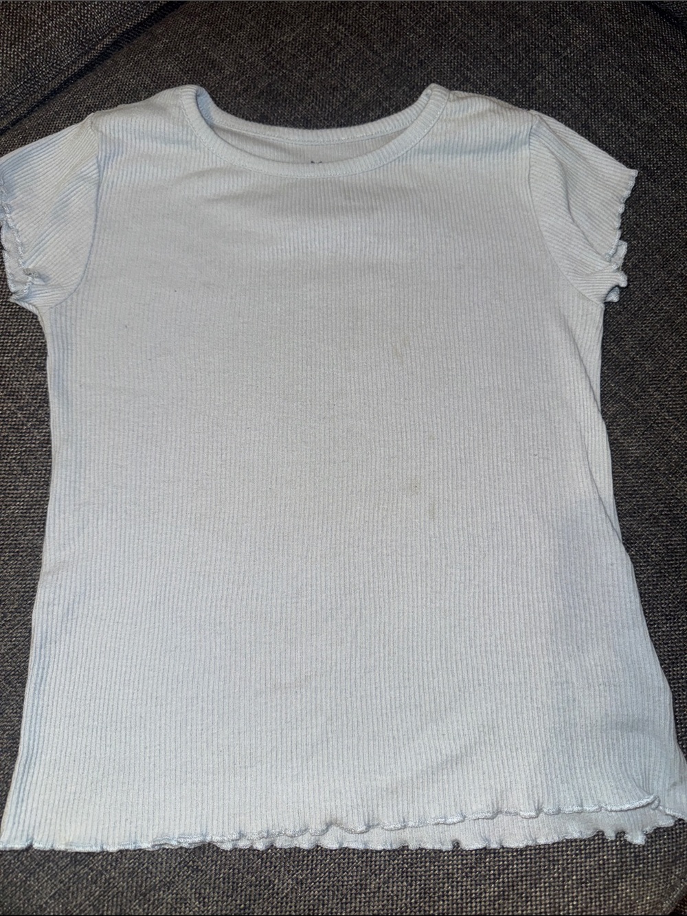 Light Blue Ribbed Short Sleeve Tee